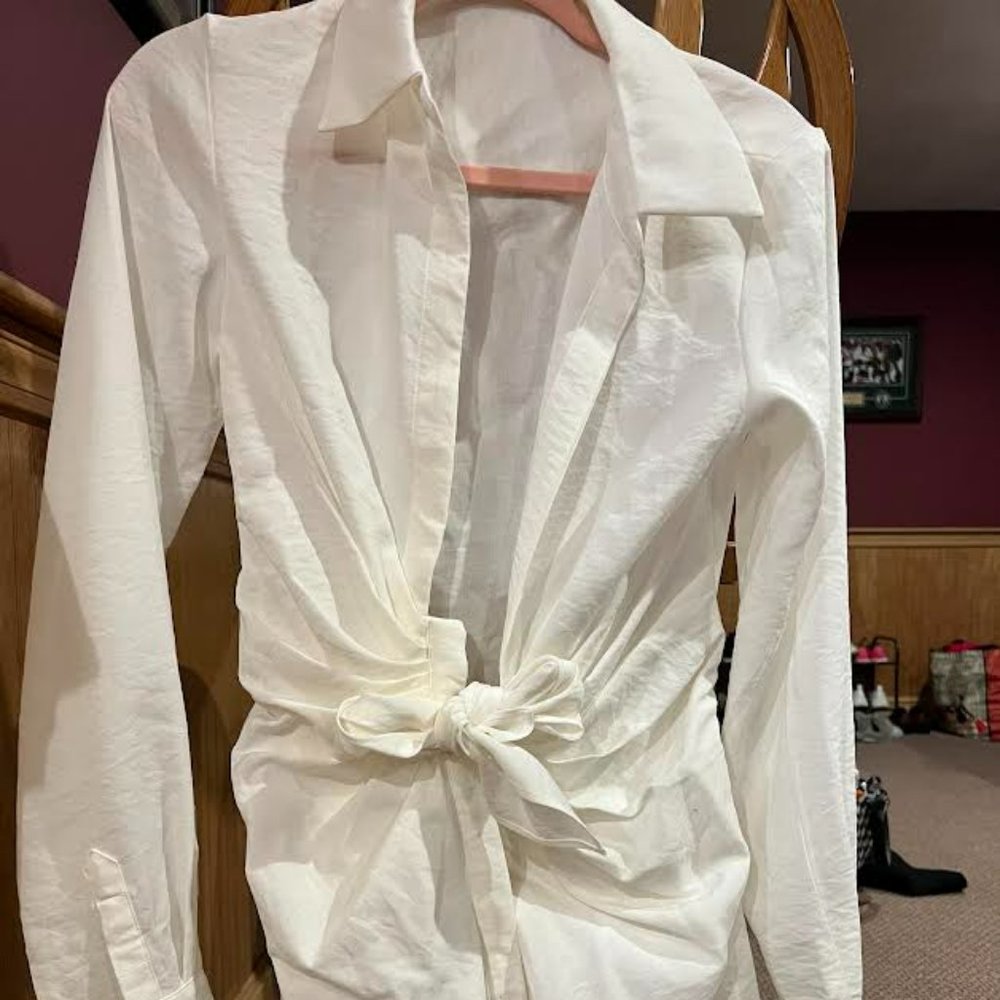 White Choosy Long Sleeve Dress